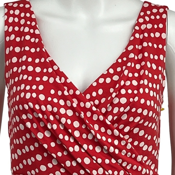 Lands End Women's Plus Fit and Flare Dress Crimson Dawn Dots NWOT Size XS - Picture 4 of 9